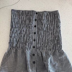 CUTEST Black and White Gingham Smocked TUBE Top